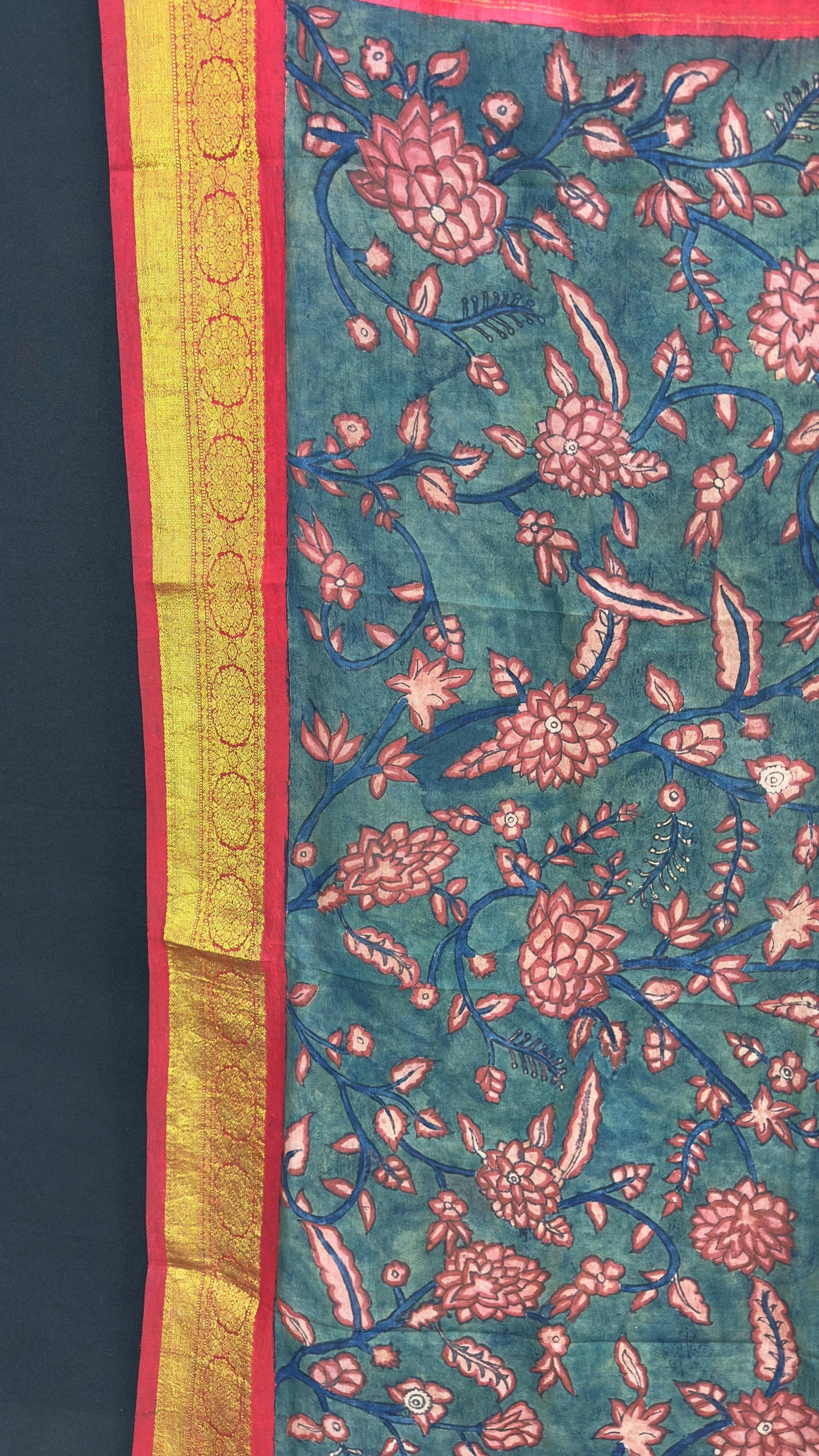Penkalamkari Dupattas on Pure Silk Kanjeevaram