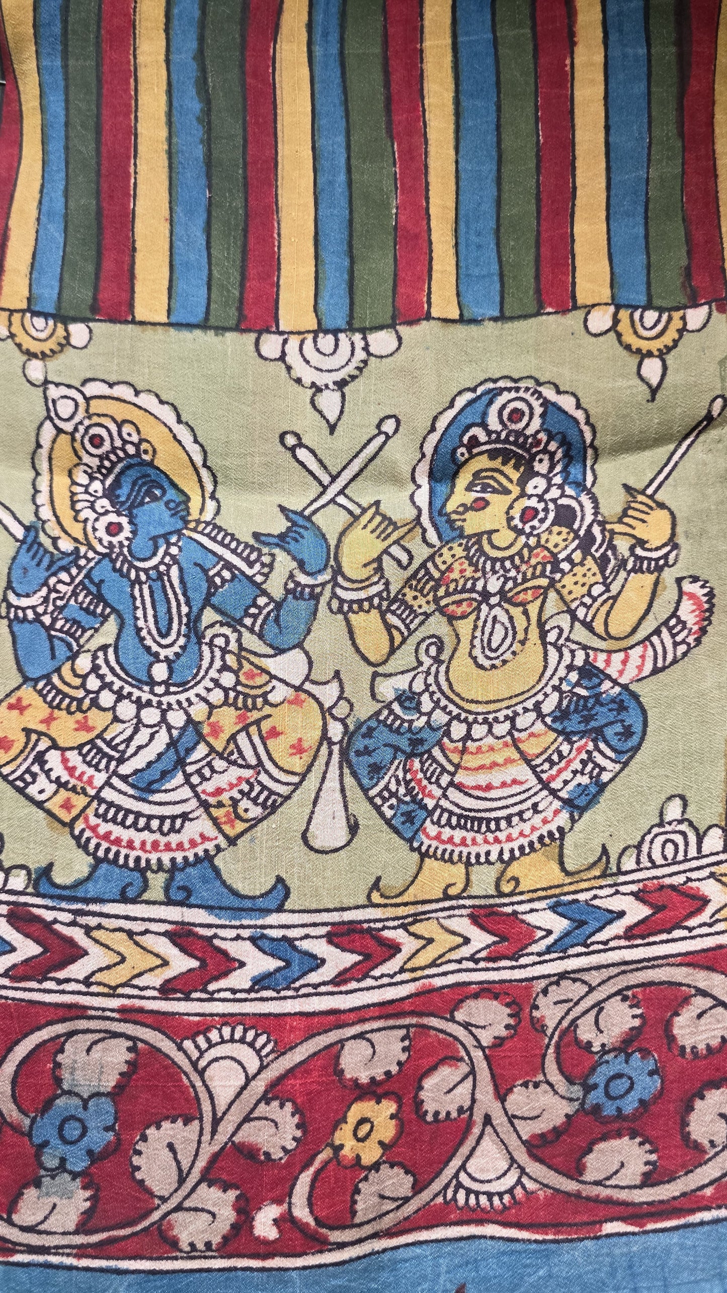 Penkalamkari Pure rawsilk blouse materials
