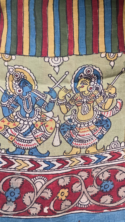 Penkalamkari Pure rawsilk blouse materials