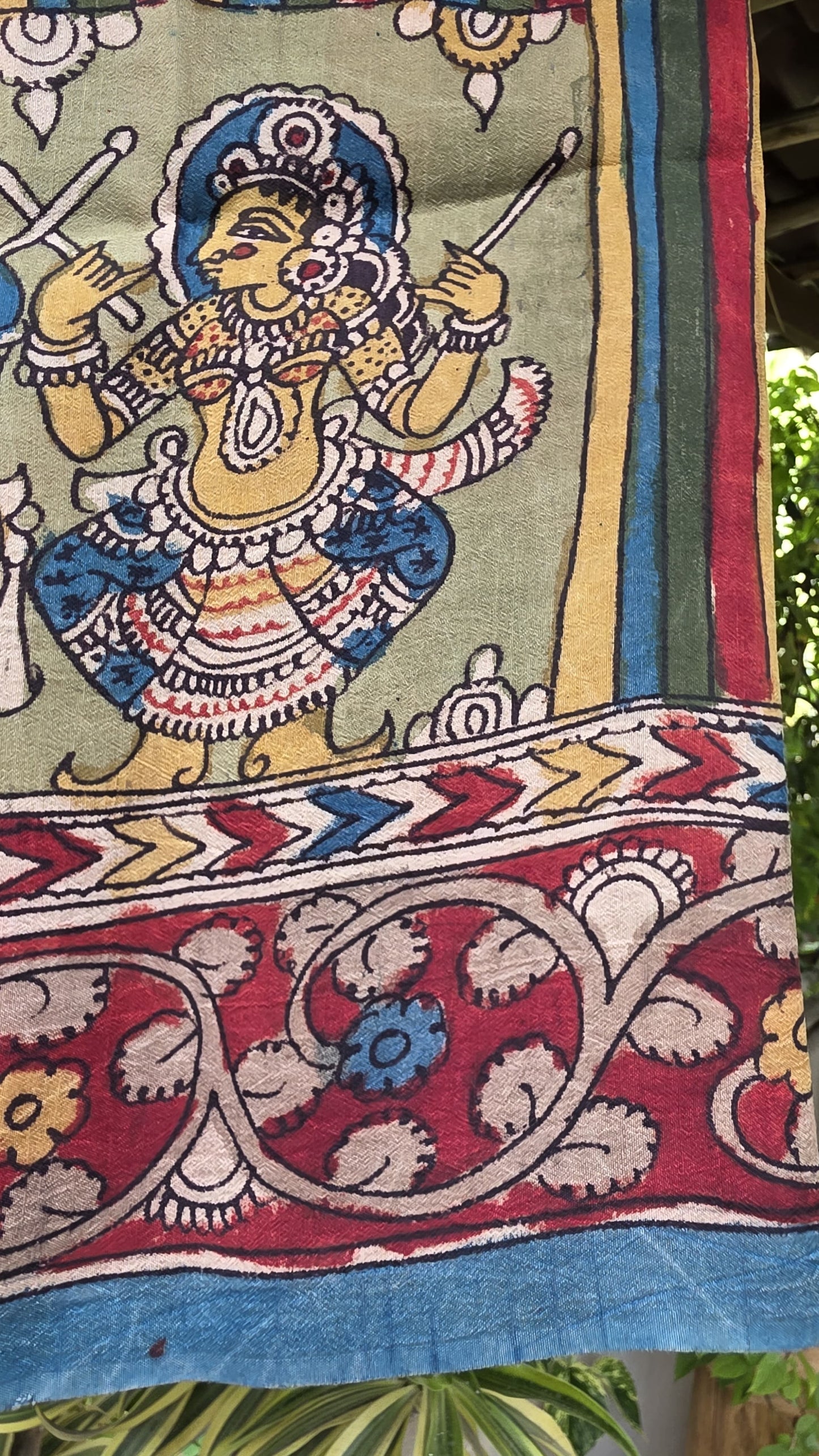 Penkalamkari Pure rawsilk blouse materials