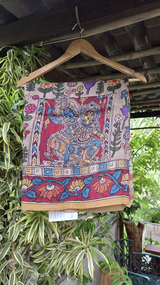 Penkalamkari Pure rawsilk blouse materials