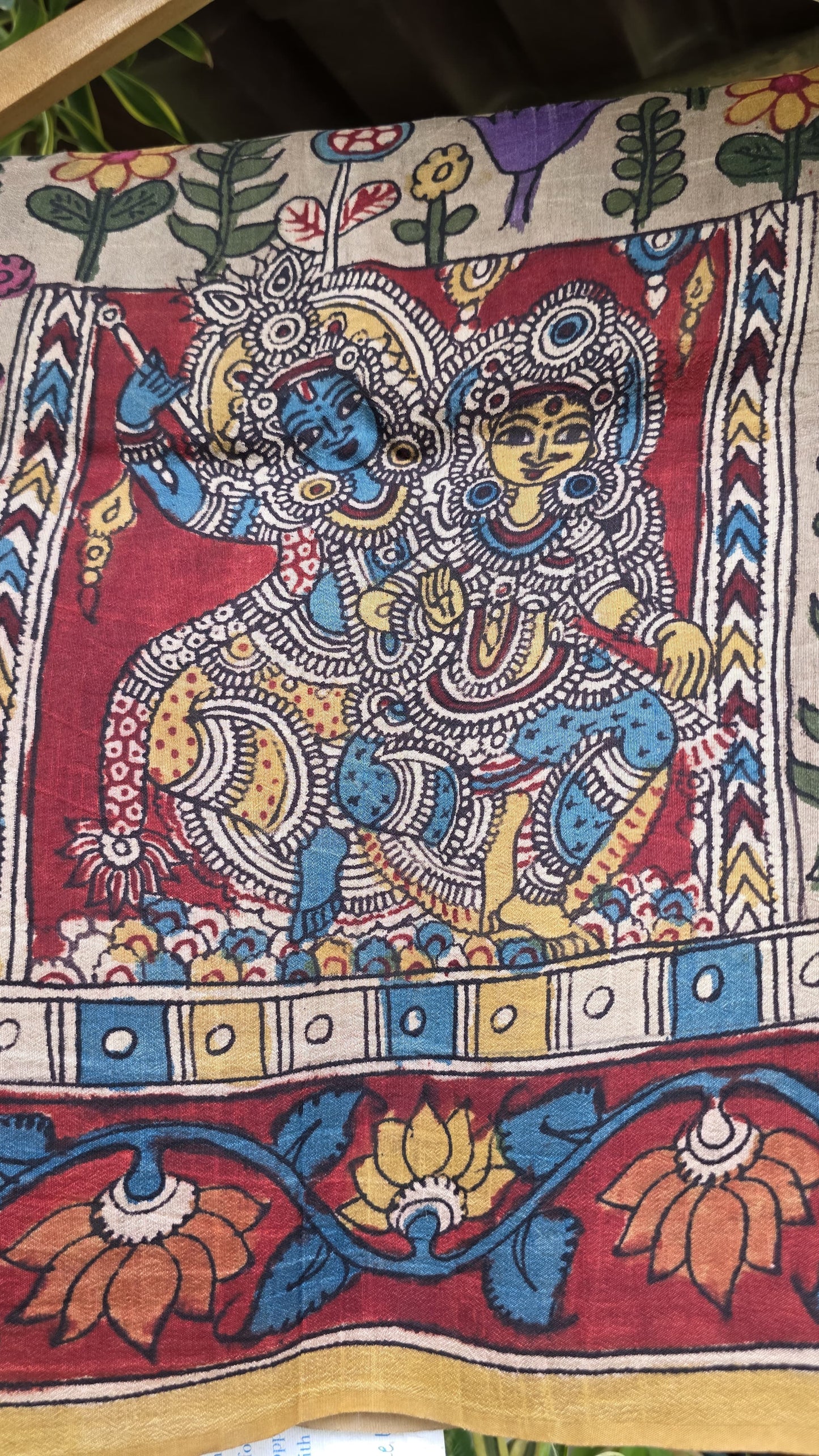 Penkalamkari Pure rawsilk blouse materials