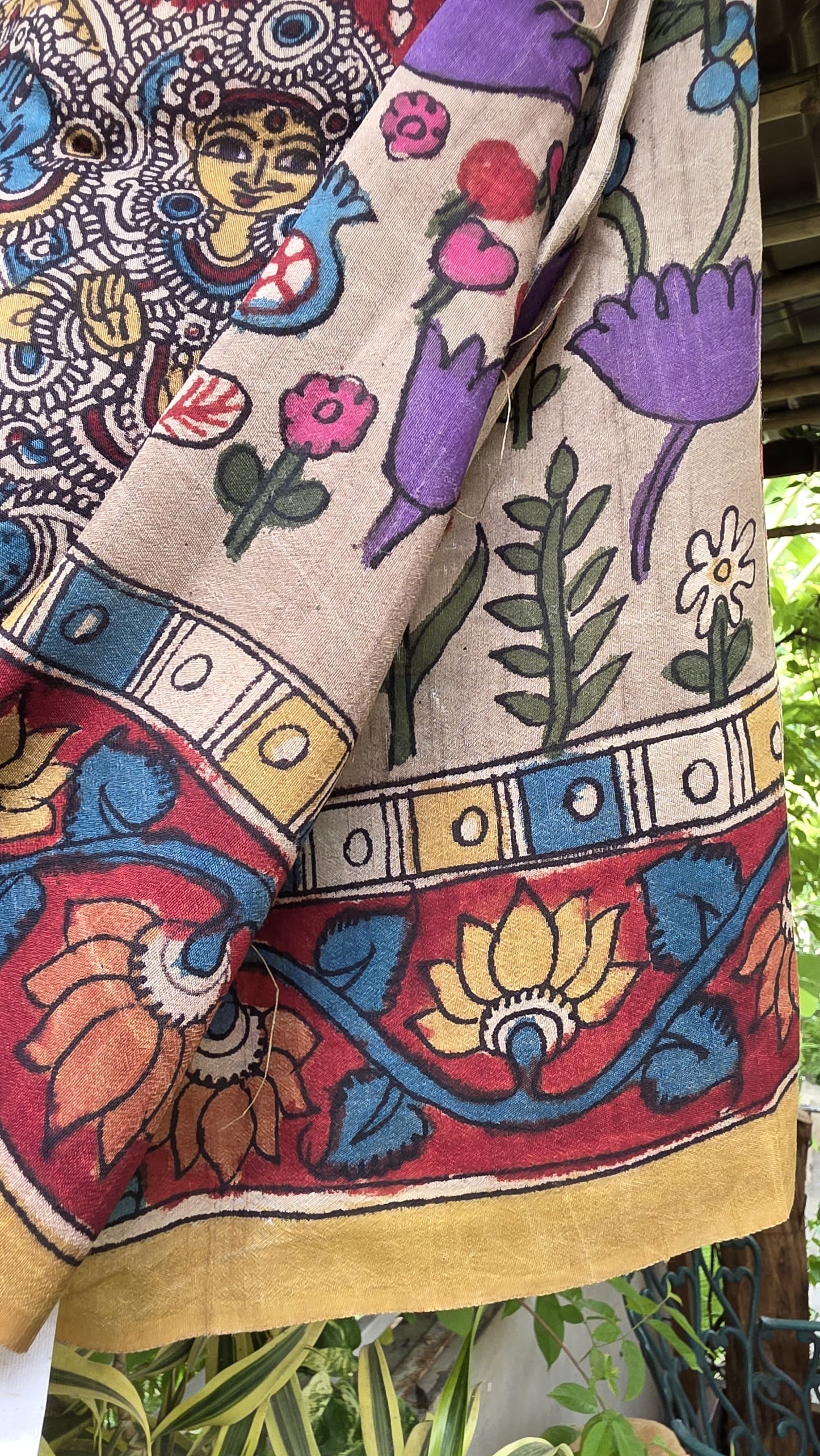 Penkalamkari Pure rawsilk blouse materials