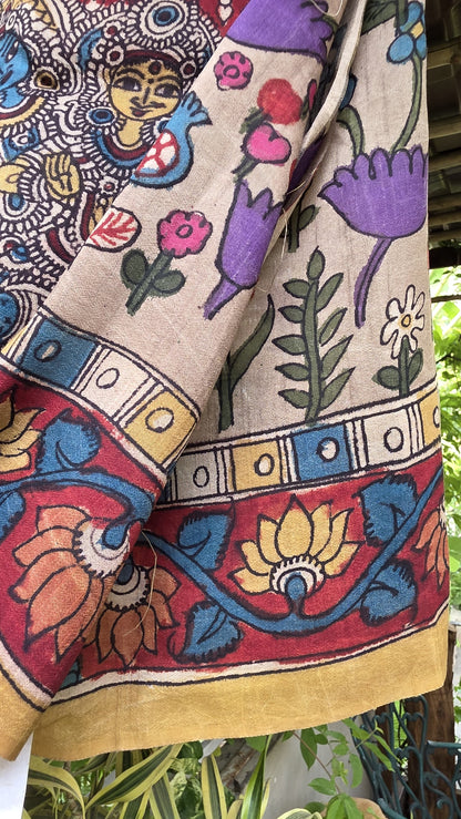 Penkalamkari Pure rawsilk blouse materials