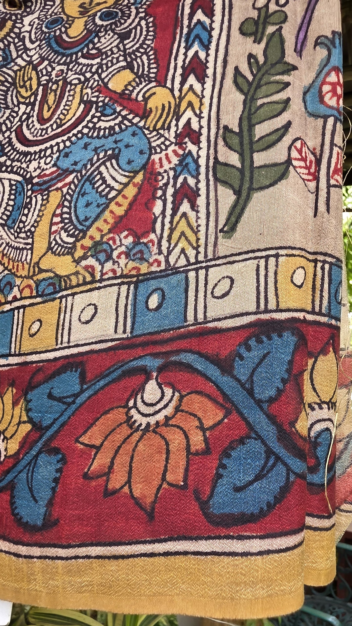 Penkalamkari Pure rawsilk blouse materials