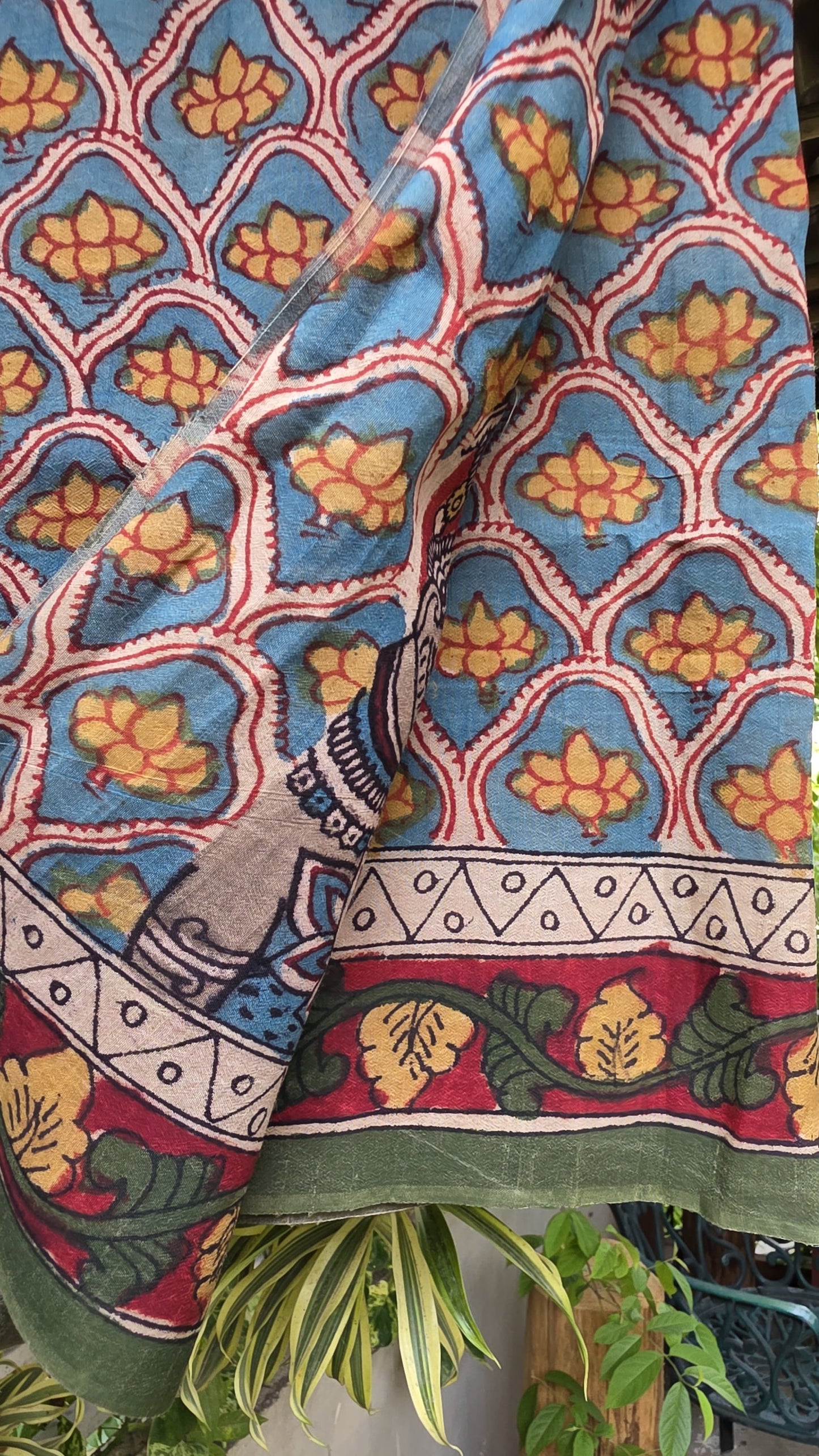 Penkalamkari Pure rawsilk blouse materials