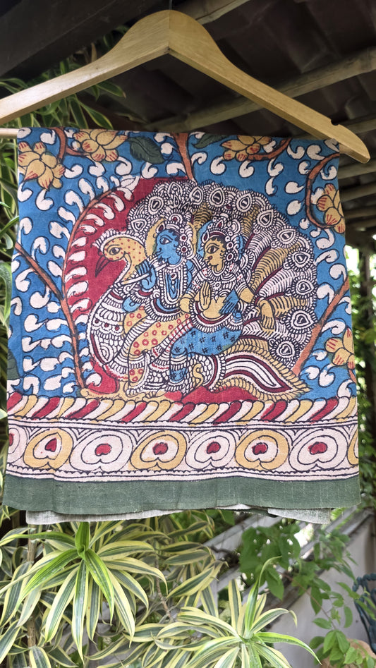 Penkalamkari Pure rawsilk blouse materials