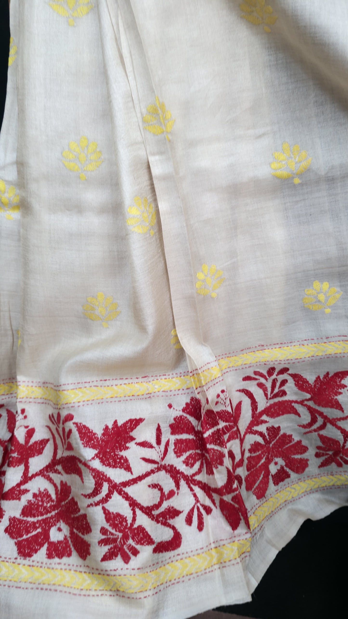 Hand embroidered kantha work sarees