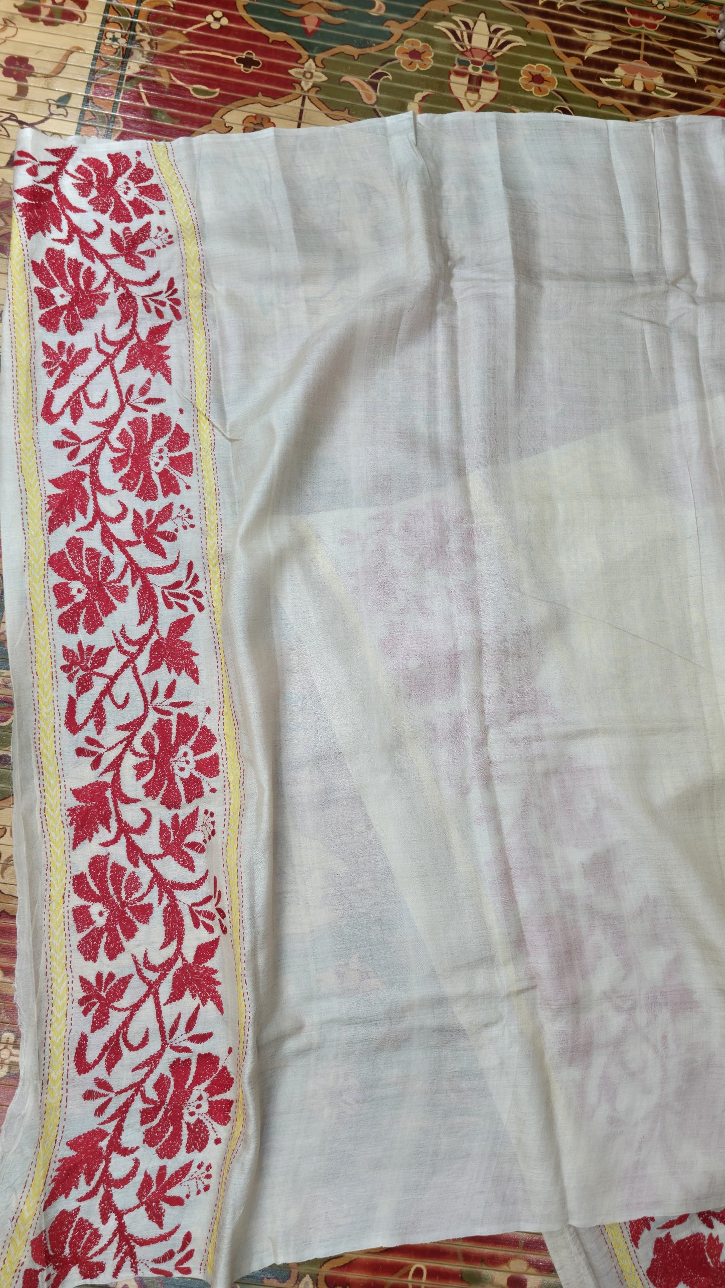 Hand embroidered kantha work sarees