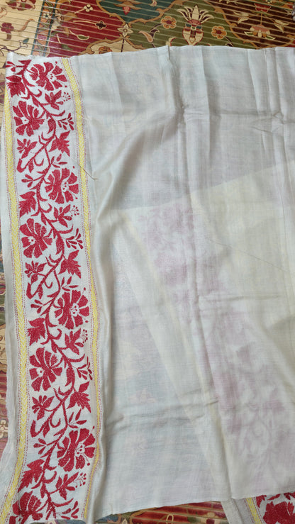 Hand embroidered kantha work sarees
