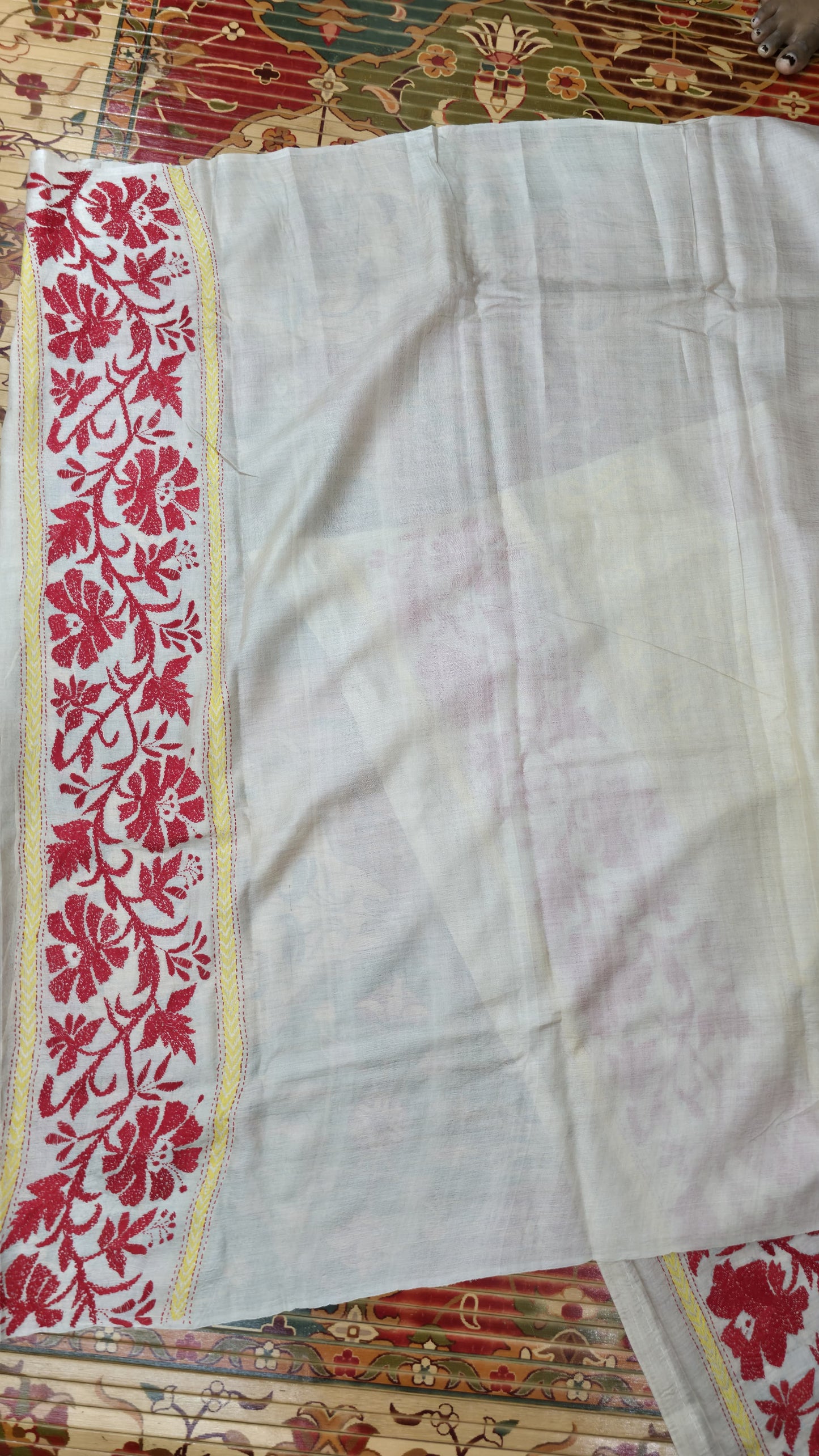 Hand embroidered kantha work sarees