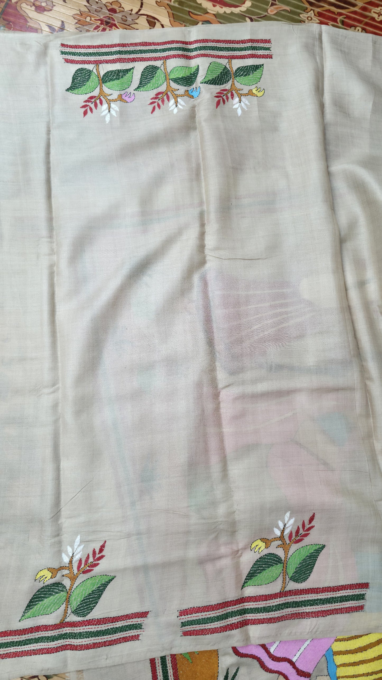 Hand embroidered kantha work sarees