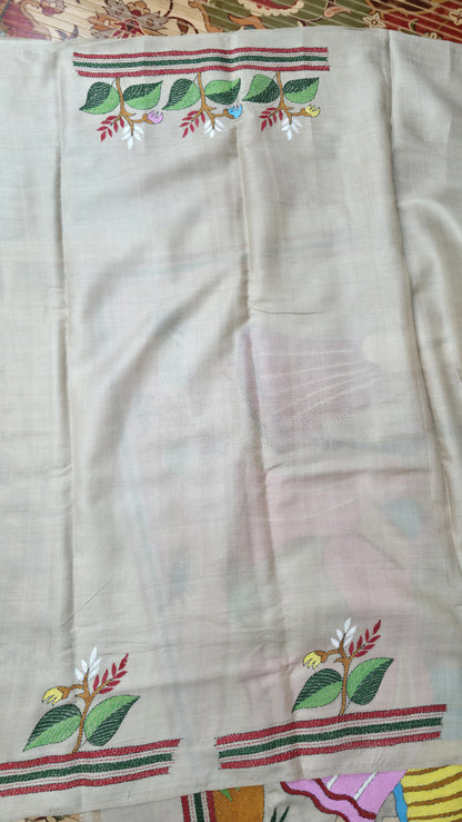 Hand embroidered kantha work sarees