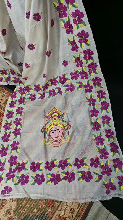 Hand embroidered kantha work sarees