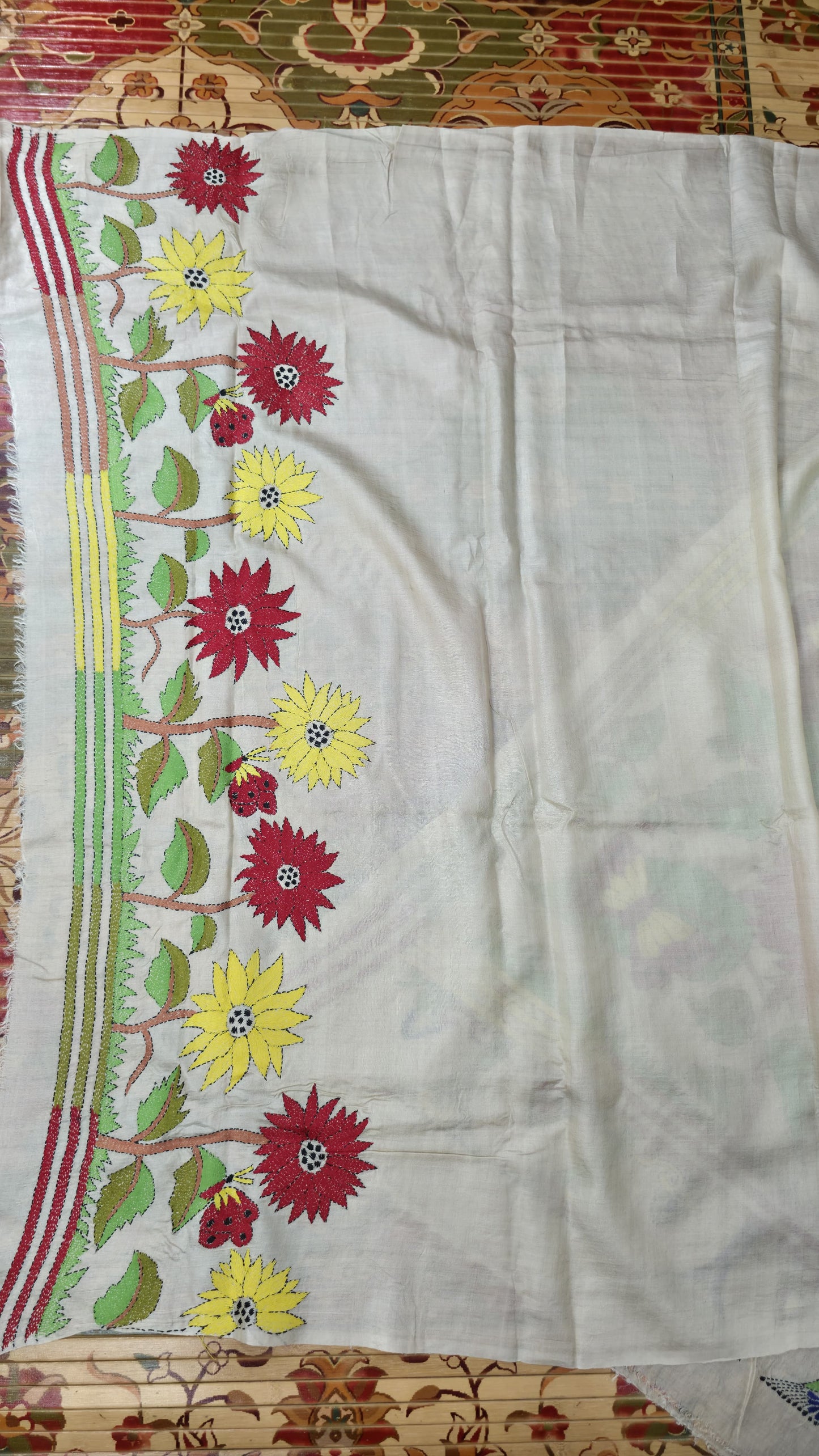 Hand embroidered kantha work sarees