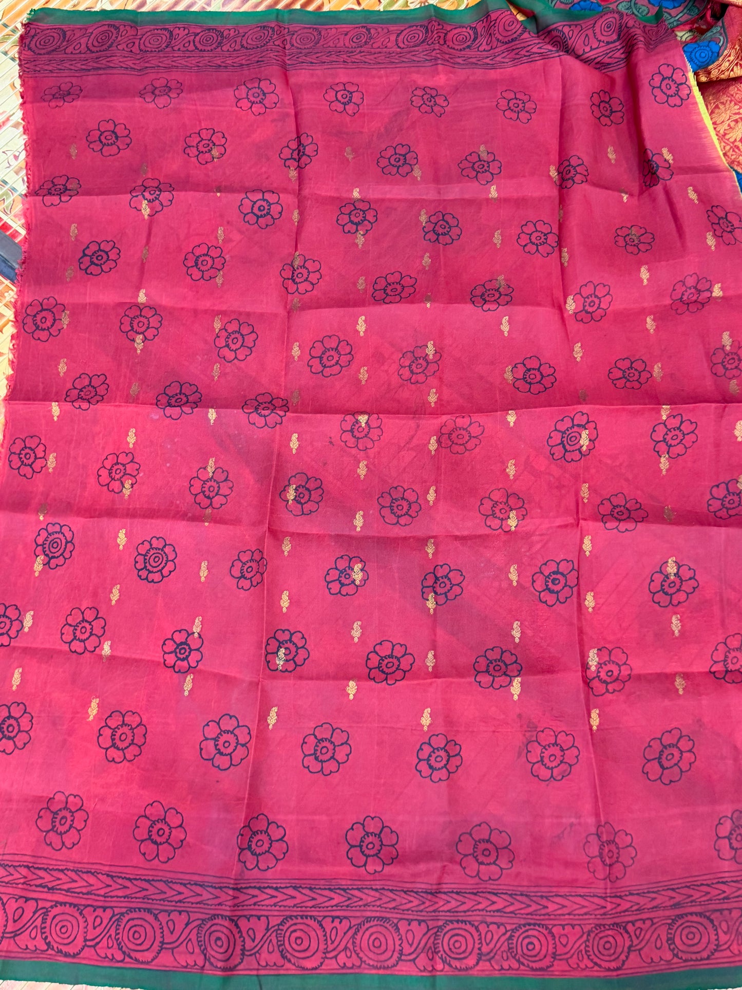 Gadwal silk penkalamkari saree