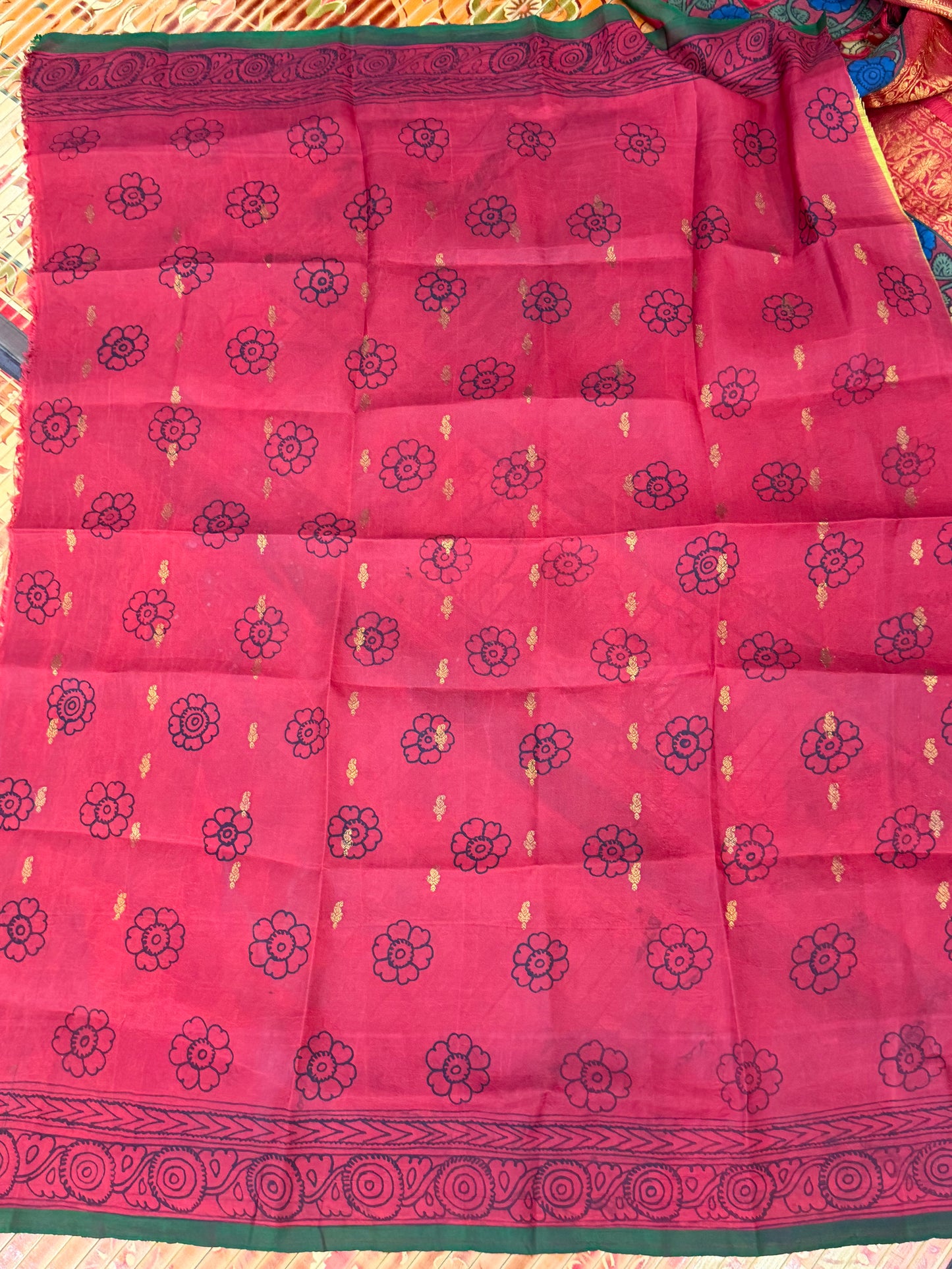 Gadwal silk penkalamkari saree