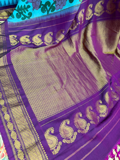 Gadwal silk penkalamkari saree