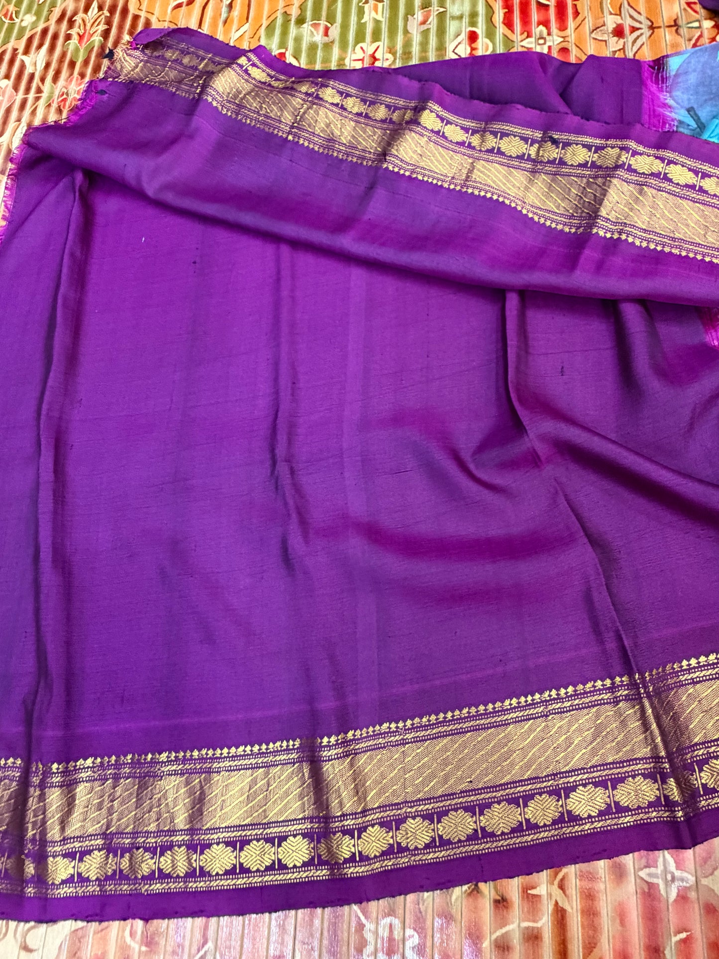 Gadwal silk penkalamkari saree