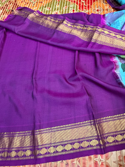 Gadwal silk penkalamkari saree