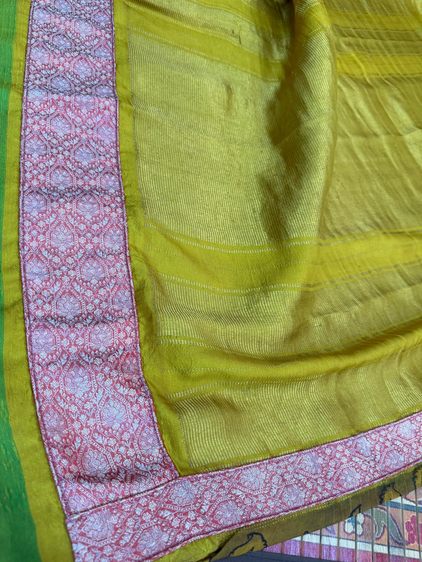 Gadwal silk penkalamkari saree