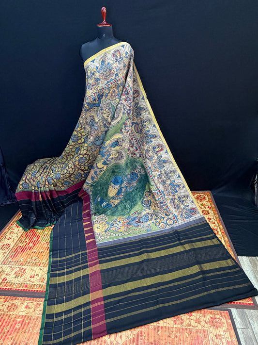 Kanchpattu penkalamkari saree