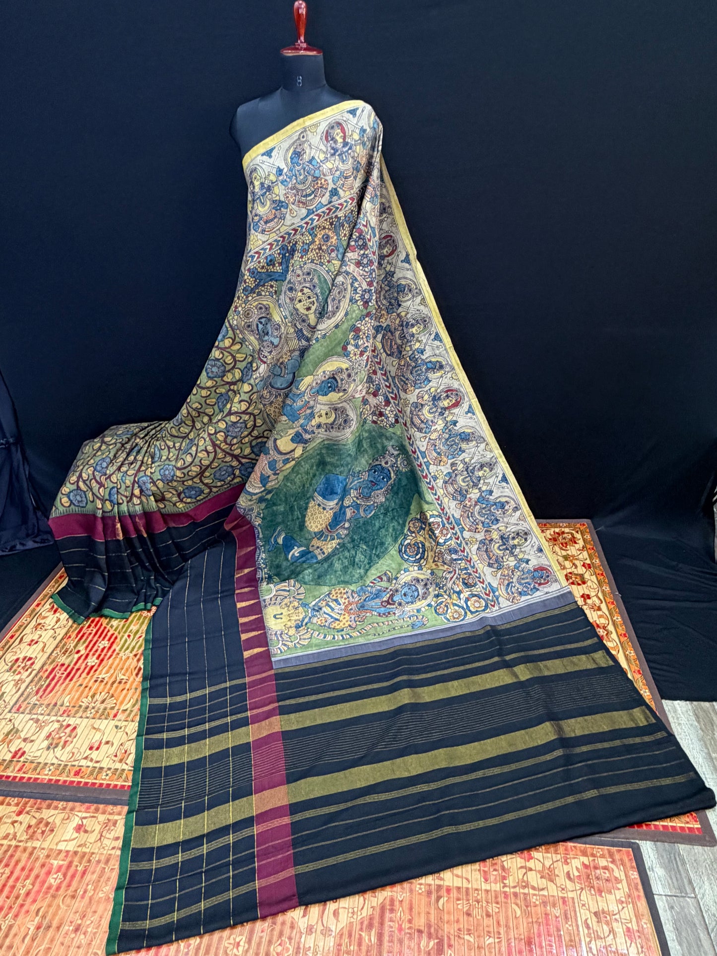 Kanchpattu penkalamkari saree