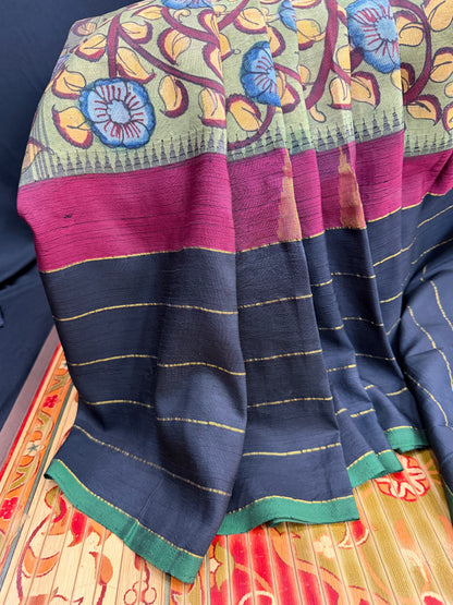 Kanchpattu penkalamkari saree