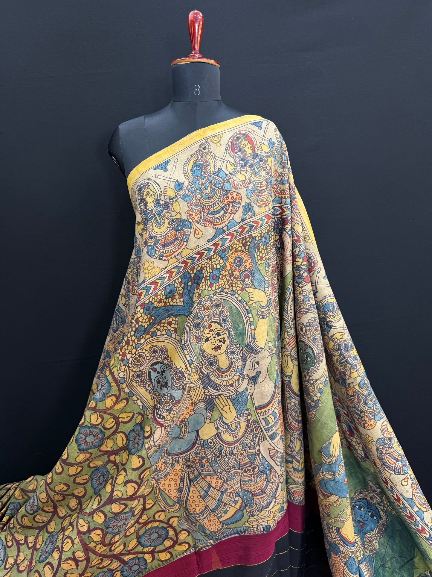 Kanchpattu penkalamkari saree