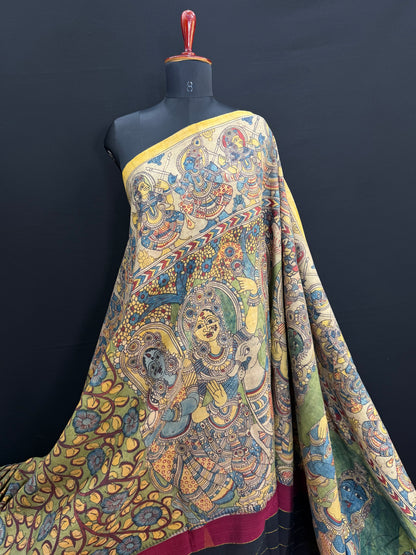 Kanchpattu penkalamkari saree