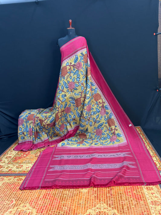 Kanchipattu with penkalamkari saree