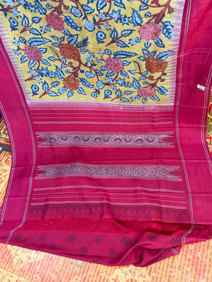 Kanchipattu with penkalamkari saree