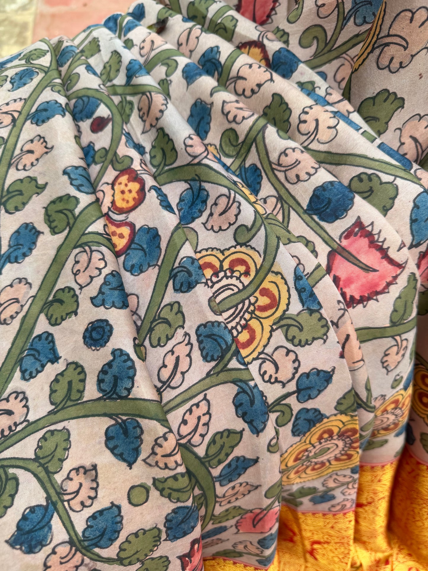 Kanchipattu penkalamkari saree