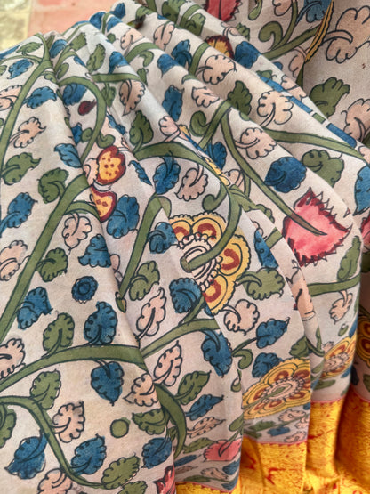 Kanchipattu penkalamkari saree