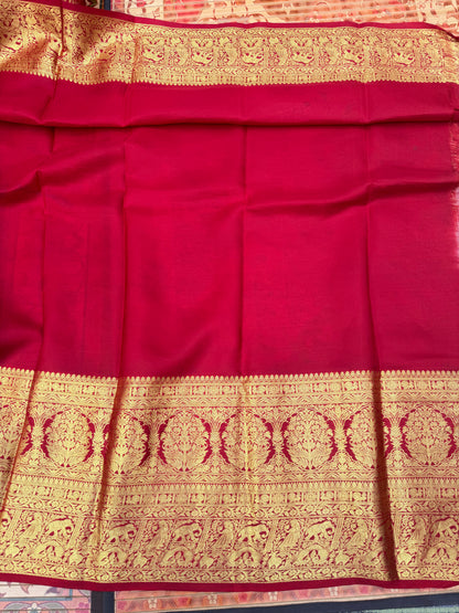 Kanchipattu penkalamkari saree