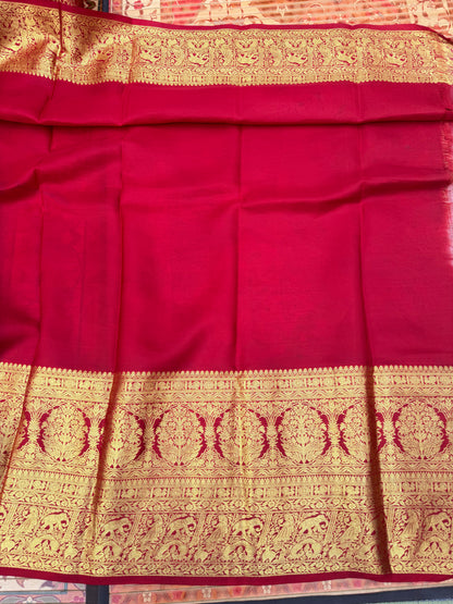 Kanchipattu penkalamkari saree