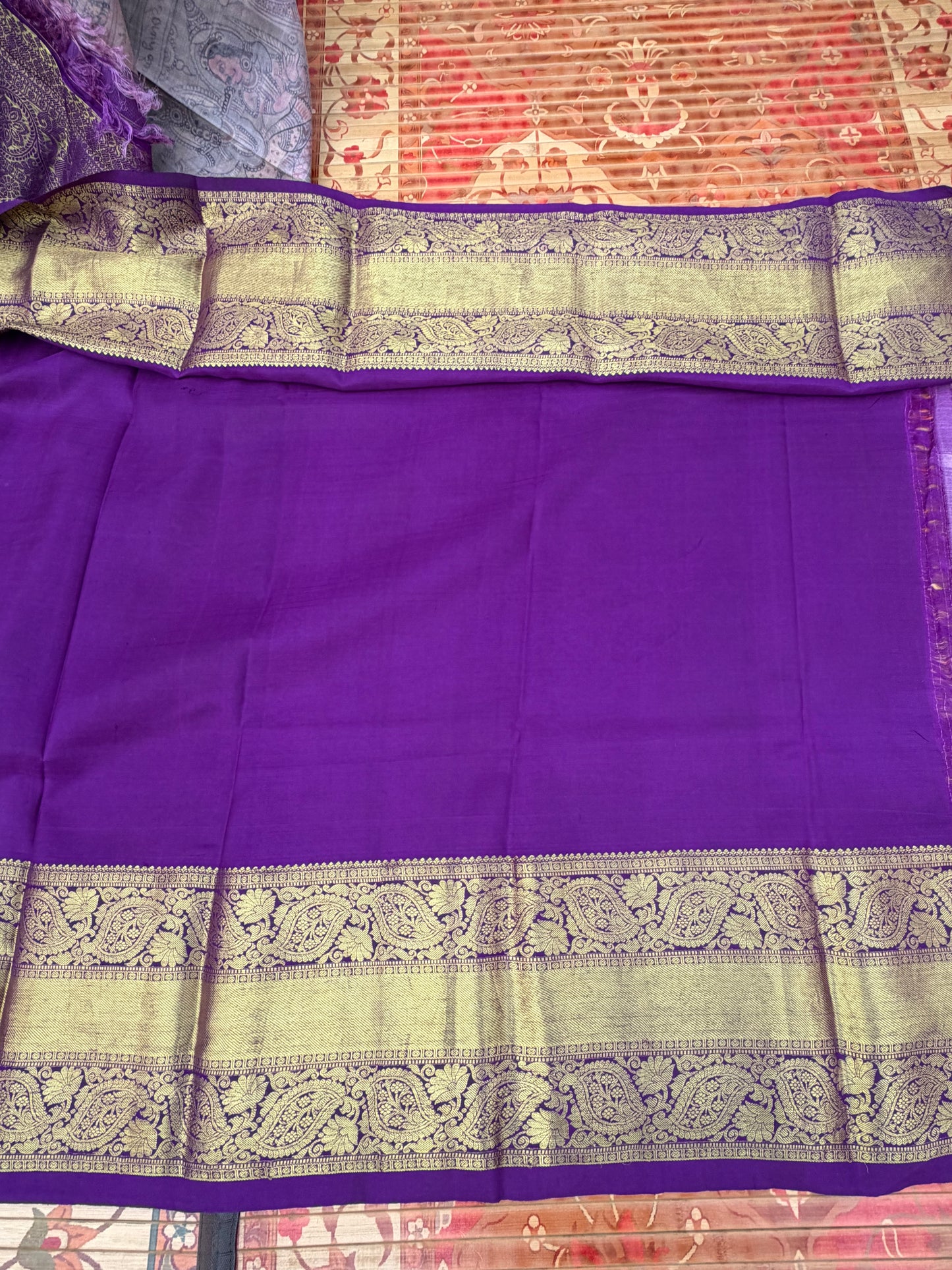 Kanchipattu penkalamkari saree