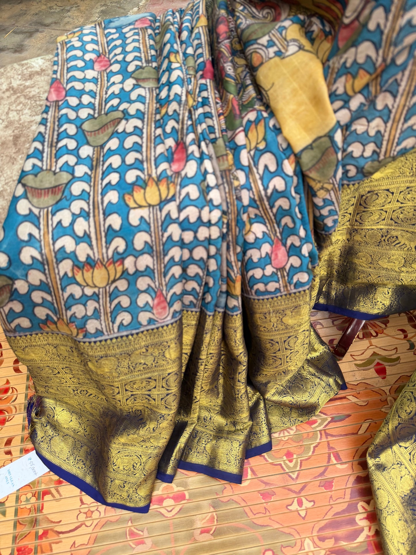 Kanchipattu penkalamkari saree