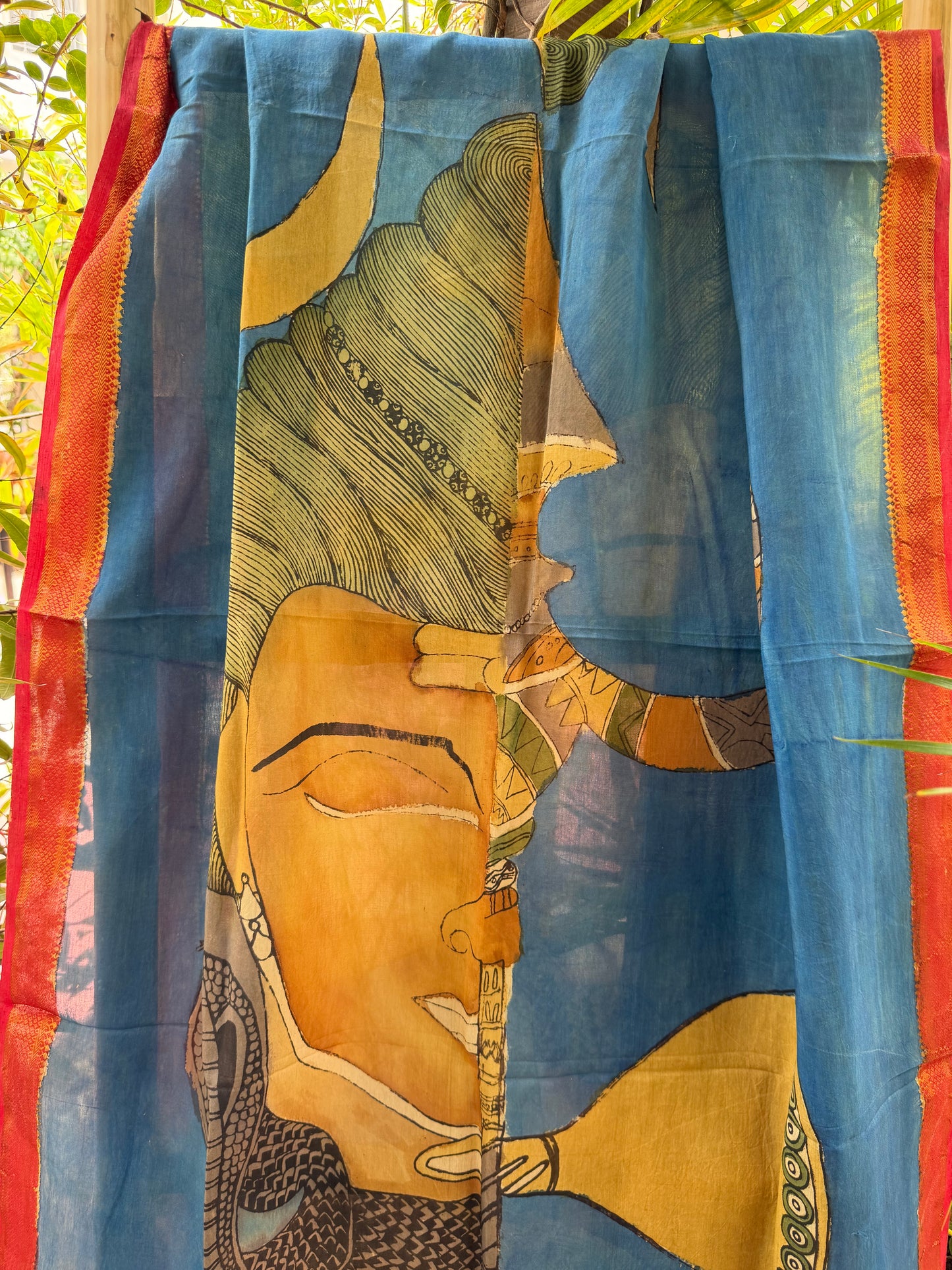 Bangalore silk penkalamkari dupatta