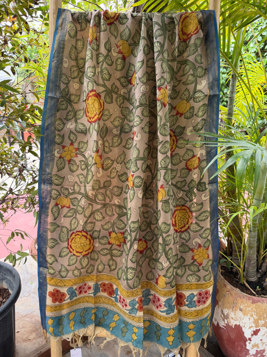 Bangalore silk penkalamkari dupatta