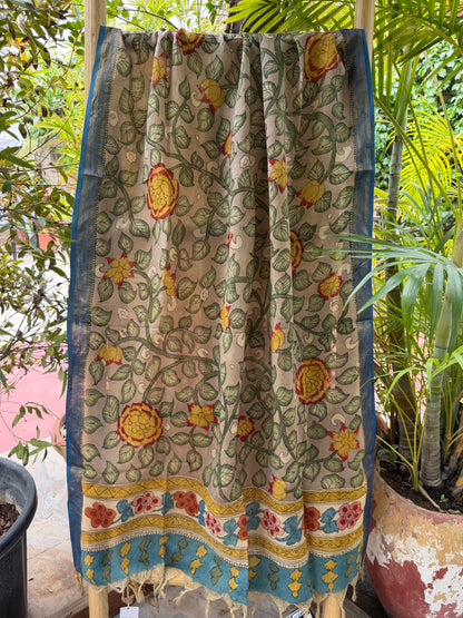 Bangalore silk penkalamkari dupatta