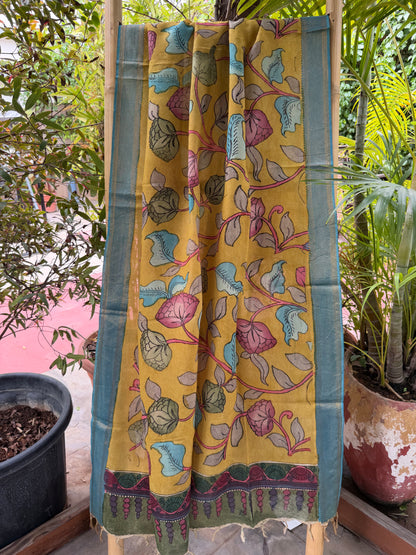 Bangalore silk penkalamkari dupatta