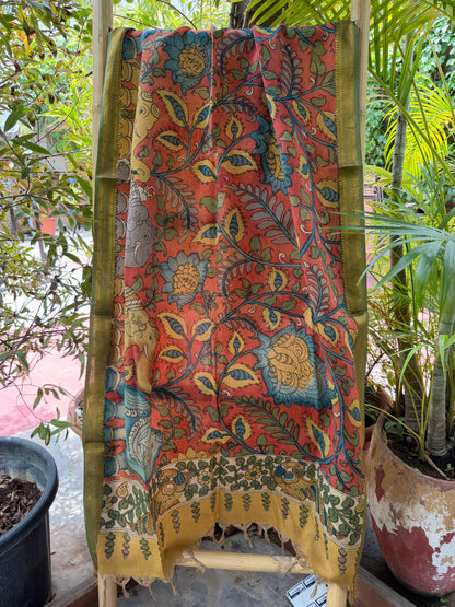 Bangalore silk penkalamkari dupatta