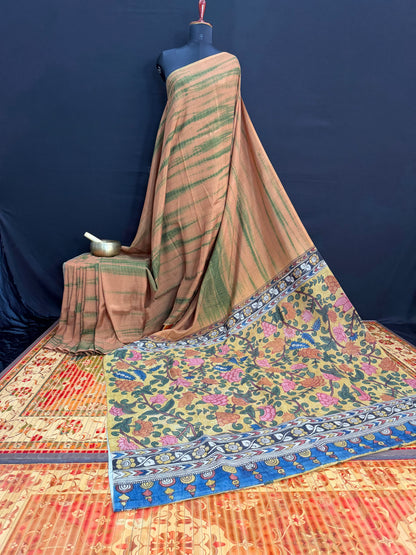 Silkcotton penkalamkari saree