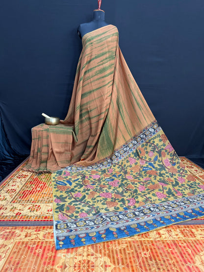 Silkcotton penkalamkari saree