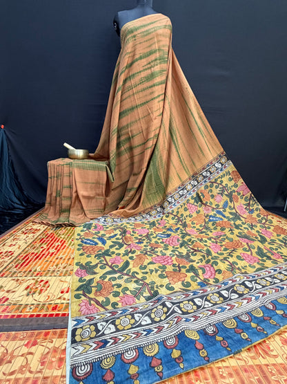 Silkcotton penkalamkari saree
