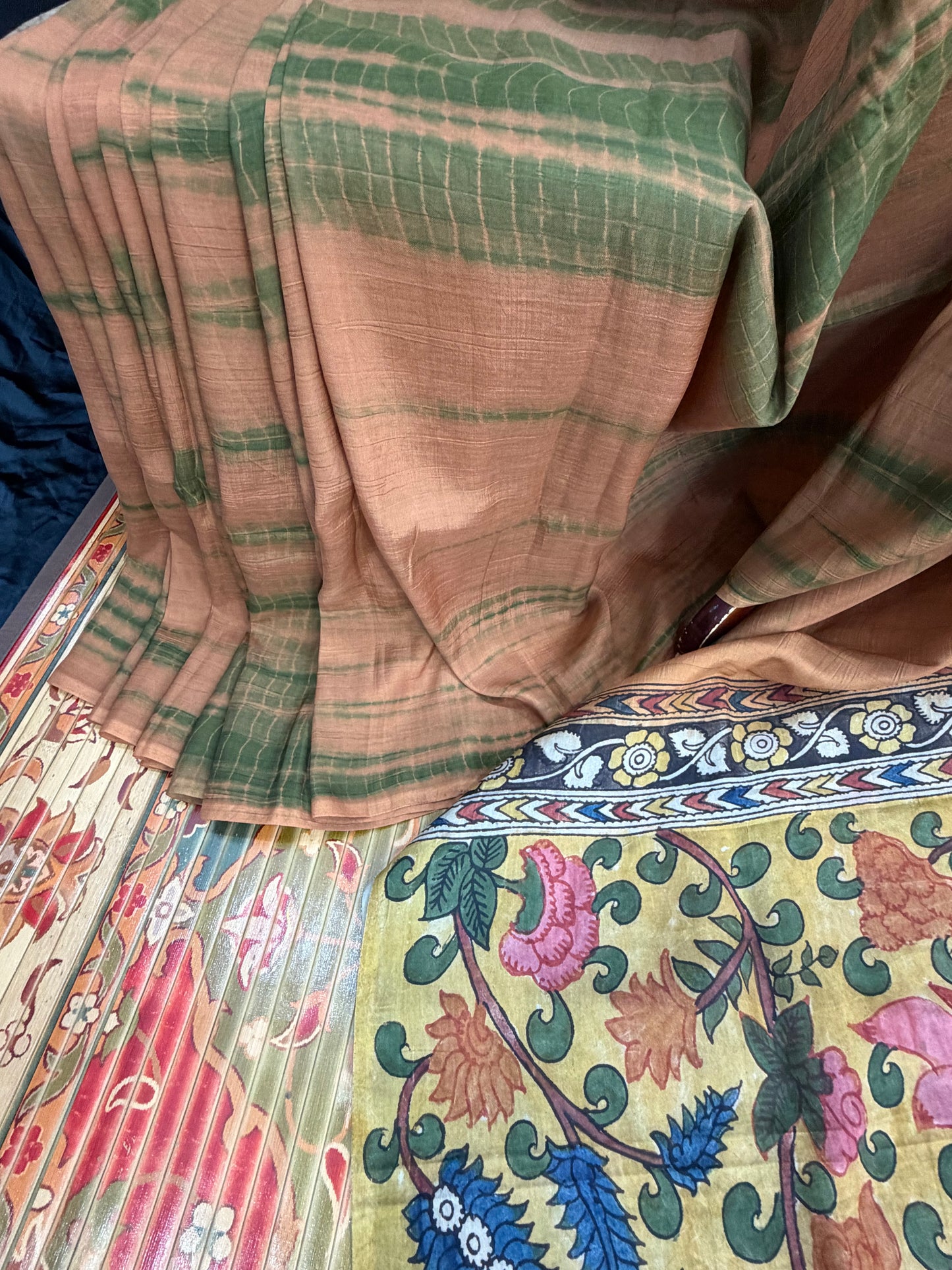 Silkcotton penkalamkari saree