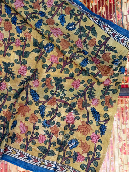 Silkcotton penkalamkari saree