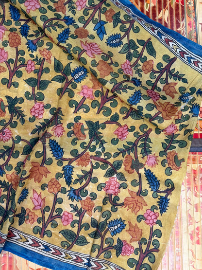 Silkcotton penkalamkari saree