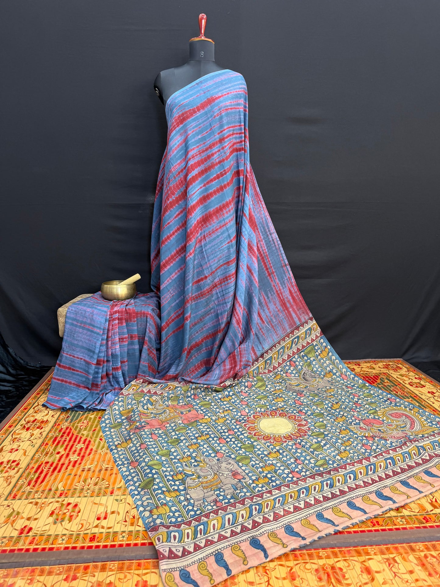 Silkcotton penkalamkari saree